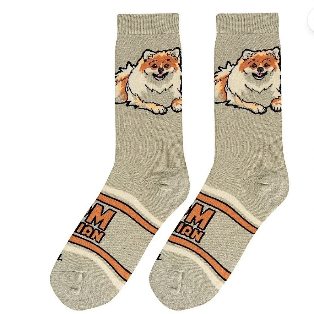 Cool Socks Pomeranian Dog Novelty Crew Socks New‎ (2)